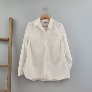 Old Navy The Classic Shirt Women's White Button Down Shirt Size L